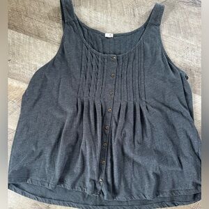 J Crew tank top L dark grey top buttons